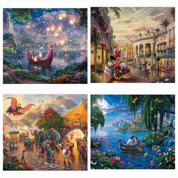Disney Dreams Collection 4 Puzzles • 500 pieces each • 1 Box • Thomas Kinkade - Picture 2 of 9